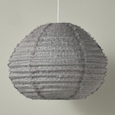 Aura By Tracie Ellis Cloud Ball Fringed Linen Pendant Shade