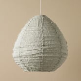 Aura By Tracie Ellis Cloud Pear Fringed Linen Pendant Shade