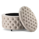 Hyde Park Home Large Mushroom Jessica Storage Ottoman
