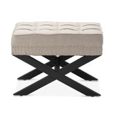 Hyde Park Home Taupe Vanessa Upholstered Footstool