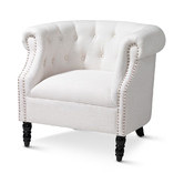 Hyde Park Home Linen White Madeline Tub Chair
