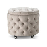 Hyde Park Home Small Taupe Jessica Storage Ottoman