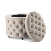 Hyde Park Home Small Taupe Jessica Storage Ottoman