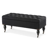 Hyde Park Home Black Ruby Storage Dressing Bench