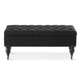 Hyde Park Home Black Ruby Storage Dressing Bench