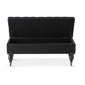 Hyde Park Home Black Ruby Storage Dressing Bench