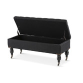 Hyde Park Home Black Ruby Storage Dressing Bench
