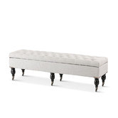 Hyde Park Home Large Taupe Ruby Storage Dressing Bench