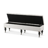 Hyde Park Home Large Taupe Ruby Storage Dressing Bench