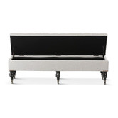Hyde Park Home Large Taupe Ruby Storage Dressing Bench