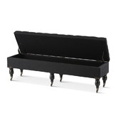Hyde Park Home Large Black Ruby Storage Dressing Bench
