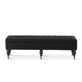 Hyde Park Home Large Black Ruby Storage Dressing Bench