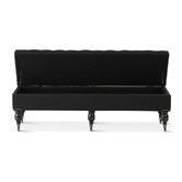Hyde Park Home Large Black Ruby Storage Dressing Bench