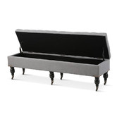 Hyde Park Home Large Wolf Grey Ruby Storage Dressing Bench