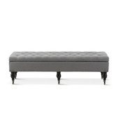 Hyde Park Home Large Wolf Grey Ruby Storage Dressing Bench