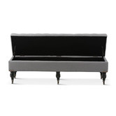 Hyde Park Home Large Wolf Grey Ruby Storage Dressing Bench