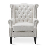 Hyde Park Home Off-White Duke Wingback Armchair