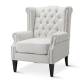 Hyde Park Home Off-White Duke Wingback Armchair