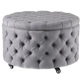 Hyde Park Home Grey Large Jessica Storage Ottoman
