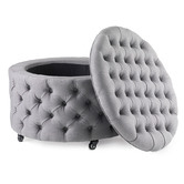 Hyde Park Home Grey Large Jessica Storage Ottoman