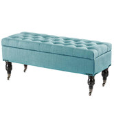 Hyde Park Home Teal Sophie Storage Dressing Bench