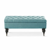 Hyde Park Home Teal Sophie Storage Dressing Bench