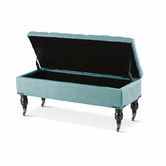 Hyde Park Home Teal Sophie Storage Dressing Bench