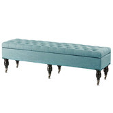 Hyde Park Home Large Teal Ruby Storage Dressing Bench