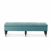 Hyde Park Home Large Teal Ruby Storage Dressing Bench