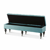 Hyde Park Home Large Teal Ruby Storage Dressing Bench