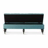 Hyde Park Home Large Teal Ruby Storage Dressing Bench