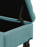 Hyde Park Home Large Teal Ruby Storage Dressing Bench