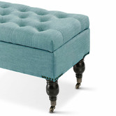 Hyde Park Home Large Teal Ruby Storage Dressing Bench