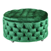 Hyde Park Home Large Emerald Emma Storage Ottoman