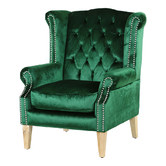 Hyde Park Home Emerald &amp; Oak Duke Wingback Armchair