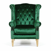Hyde Park Home Emerald &amp; Oak Duke Wingback Armchair