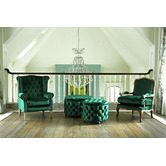Hyde Park Home Large Emerald Emma Storage Ottoman