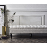 Hyde Park Home Large Wolf Grey Ruby Storage Dressing Bench