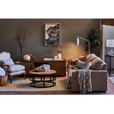 Hyde Park Home Elysian Clear Teardrop Iron Linen Table Lamp