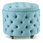 Hyde Park Home Small Teal Jessica Storage Ottoman