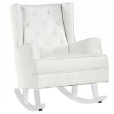 Hyde Park Home Linen White Isla Wingback Rocking Chair