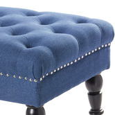 Hyde Park Home Navy Emilie Upholstered Dressing Bench