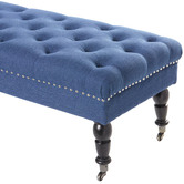 Hyde Park Home Navy Emilie Upholstered Dressing Bench