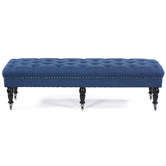 Hyde Park Home Navy Emilie Upholstered Dressing Bench