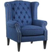 Hyde Park Home Navy Royale Wingback Armchair
