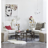 Hyde Park Home Off-White Duke Wingback Armchair