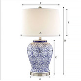 Hyde Park Home 64cm Eliza Swirl Ceramic Table Lamp