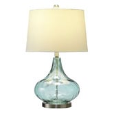 Hyde Park Home Misty Aqua Tear Drop Glass Table Lamps