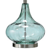 Hyde Park Home Misty Aqua Tear Drop Glass Table Lamps