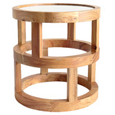 Hyde Park Home 2 Piece Lena Glass-Top Nesting Side Table Set